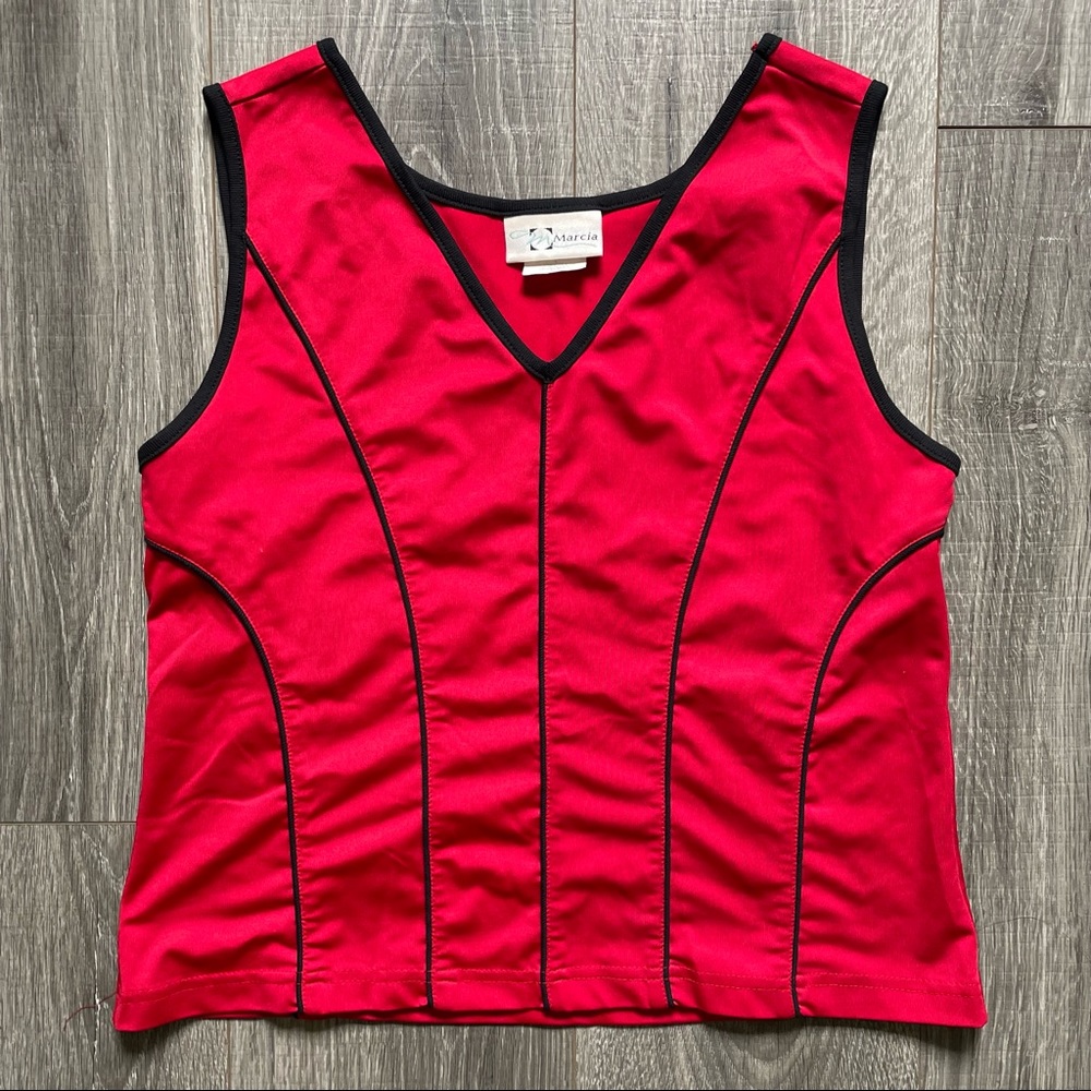 Marcia Vintage Tank Top Red Black